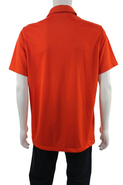 Nike Mens Short Sleeves Rugby Shirt Orange Size Large