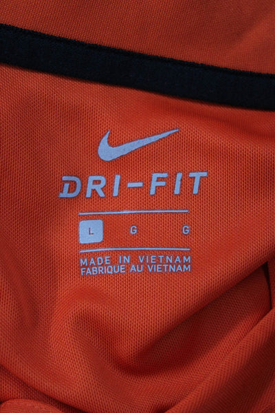 Nike Mens Short Sleeves Rugby Shirt Orange Size Large