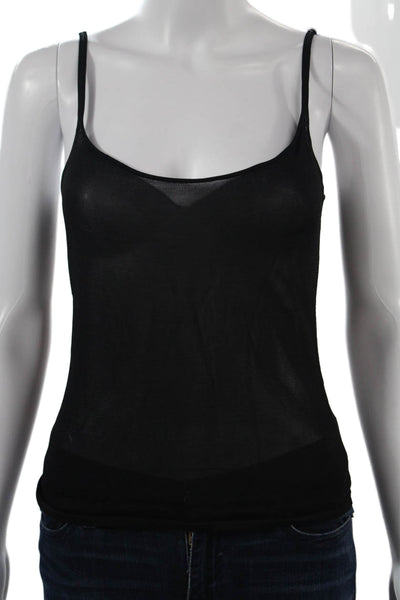 Theory Womens Basic Camisole Black Spaghetti Strap Round Neck Size M