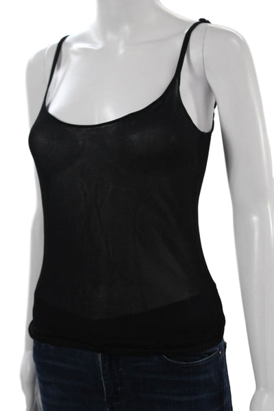 Theory Womens Basic Camisole Black Spaghetti Strap Round Neck Size M