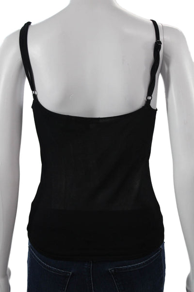 Theory Womens Basic Camisole Black Spaghetti Strap Round Neck Size M