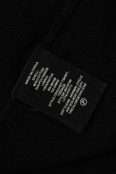 Theory Womens Basic Camisole Black Spaghetti Strap Round Neck Size M