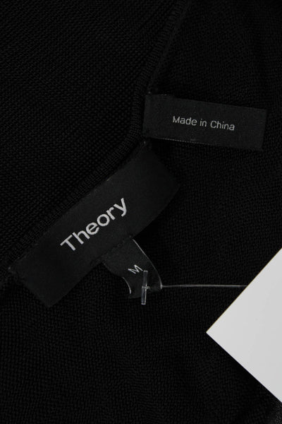 Theory Womens Basic Camisole Black Spaghetti Strap Round Neck Size M