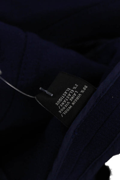 Lafayette 148 New York Womens Cropped Dark Blue Wool 3/4 Sleeve Coat Size 18