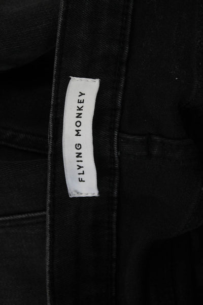 Flying Monkey Womens Cropped Black Mid-Rise Jeans Size 28