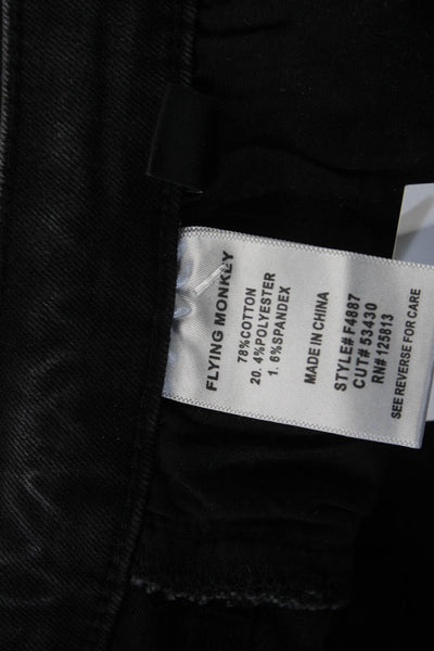 Flying Monkey Womens Cropped Black Mid-Rise Jeans Size 28