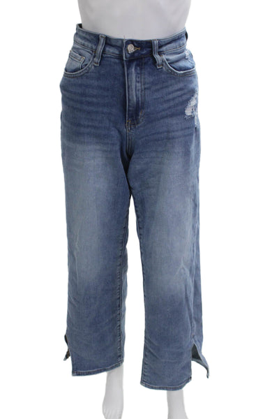 Vervet Womens Wide Leg Cropped Mid Rise Jeans Blue Size 27