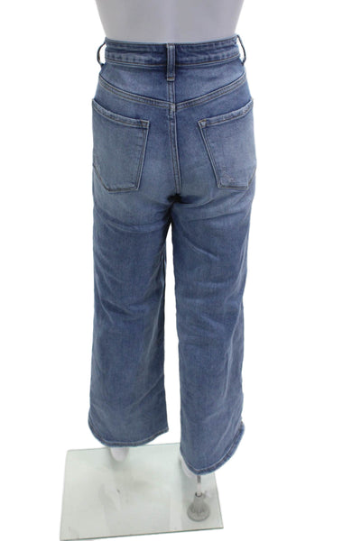 Vervet Womens Wide Leg Cropped Mid Rise Jeans Blue Size 27