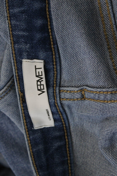 Vervet Womens Wide Leg Cropped Mid Rise Jeans Blue Size 27