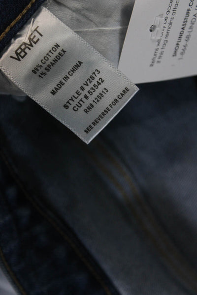 Vervet Womens Wide Leg Cropped Mid Rise Jeans Blue Size 27