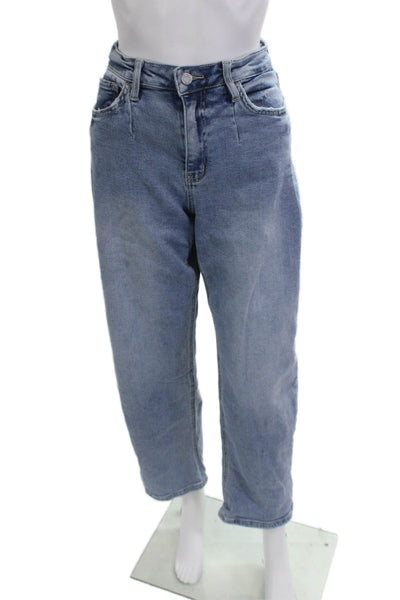 Vervet Womens Boyfriend Cropped Jeans Blue Mid-Rise Button Size 27