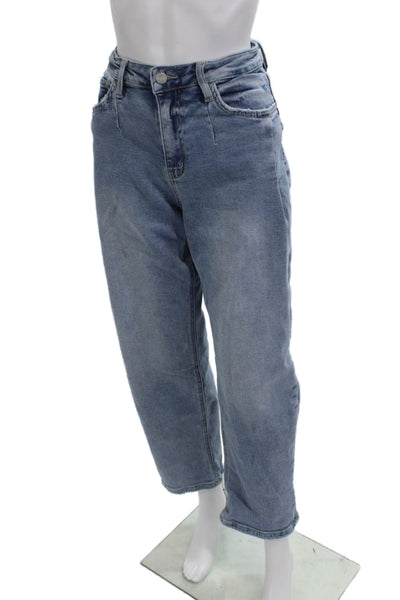 Vervet Womens Boyfriend Cropped Jeans Blue Mid-Rise Button Size 27