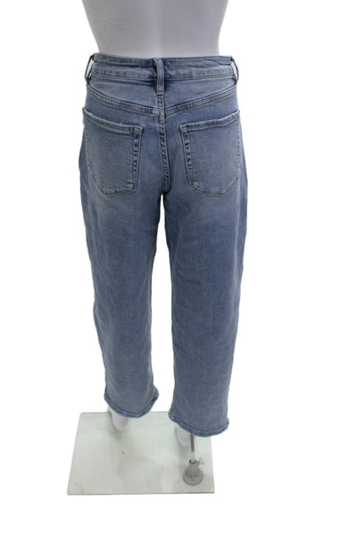Vervet Womens Boyfriend Cropped Jeans Blue Mid-Rise Button Size 27