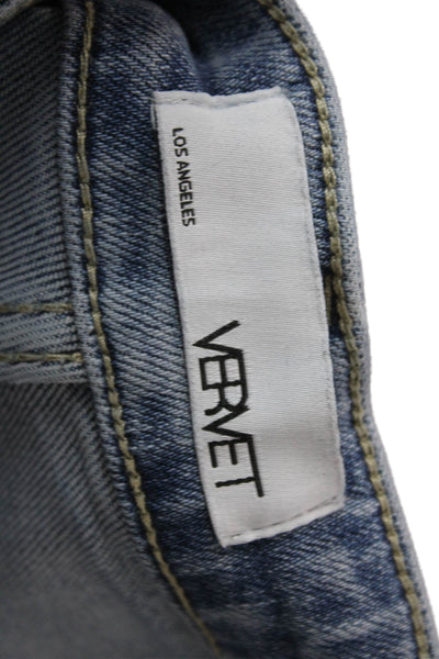 Vervet Womens Boyfriend Cropped Jeans Blue Mid-Rise Button Size 27