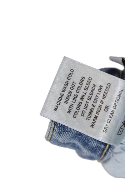 Vervet Womens Boyfriend Cropped Jeans Blue Mid-Rise Button Size 27