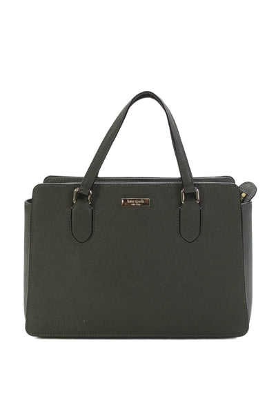 Kate Spade Women's Saffiano Leather Satchel Green Shoulder Handbag