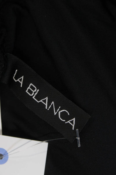 La Blanca Women One Piece Swimsuit Black Solid Size 12