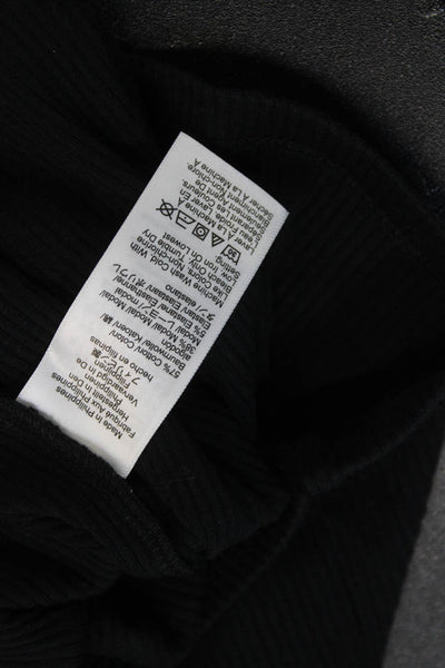 J Crew Women Black Basic Cap Sleeve Round Neck Tank Size M
