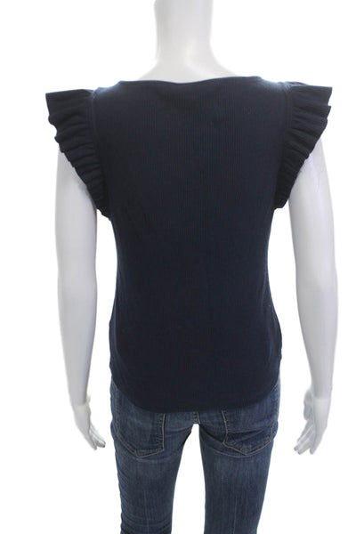 J Crew Womens Basic Tank Dark Blue Sleeveless Round Neck Cotton Modal Size M