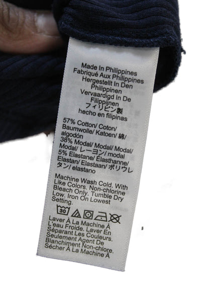 J Crew Womens Basic Tank Dark Blue Sleeveless Round Neck Cotton Modal Size M