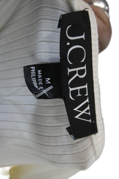 J Crew Women Basic Sleeveless Round Neck White T-Shirt Size M