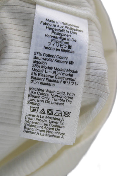 J Crew Women Basic Sleeveless Round Neck White T-Shirt Size M