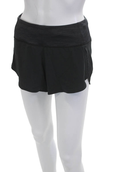 Outdoor Voices Unisex Black Zip Shorts Recycled Polyester Spandex Size S