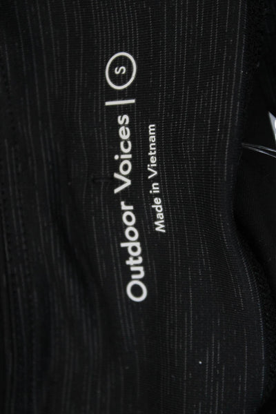 Outdoor Voices Unisex Black Zip Shorts Recycled Polyester Spandex Size S