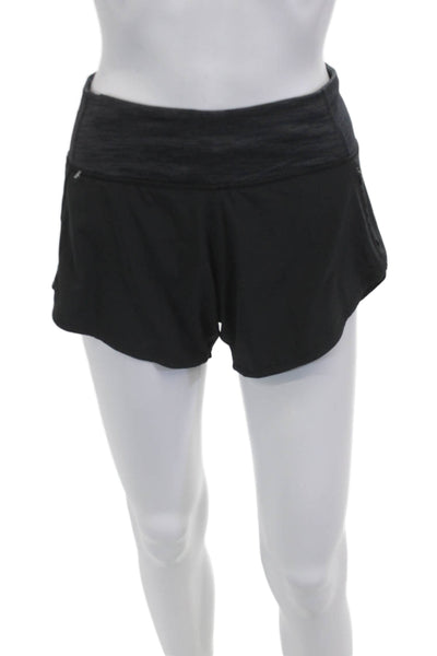 Outdoor Voices Unisex Black Solid Zip Shorts Recycled Polyester Spandex Size S