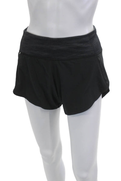 Outdoor Voices Unisex Black Solid Zip Shorts Recycled Polyester Spandex Size S
