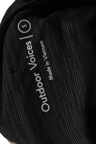 Outdoor Voices Unisex Black Solid Zip Shorts Recycled Polyester Spandex Size S