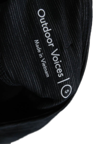 Outdoor Voices Unisex Black Zip Shorts 86% Recycled Polyester Size S