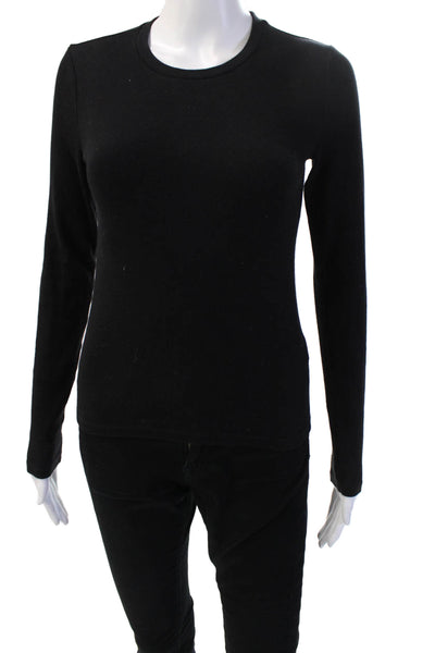 Aritzia Womens Black Basic Crew Neck Long Sleeve T-Shirt Size S