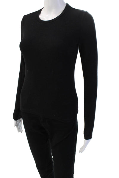 Aritzia Womens Black Basic Crew Neck Long Sleeve T-Shirt Size S