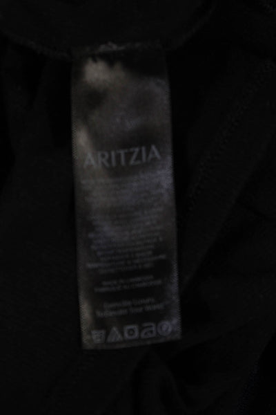 Aritzia Womens Black Basic Crew Neck Long Sleeve T-Shirt Size S