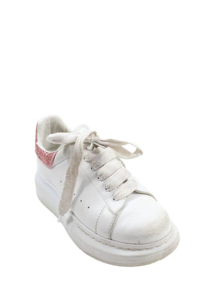 Alexander McQueen Girls Oversized Lace-Up Casual Sneakers White Size 3