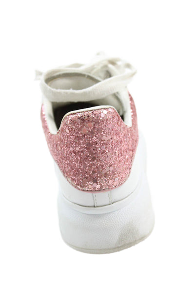 Alexander McQueen Girls Oversized Lace-Up Casual Sneakers White Size 3