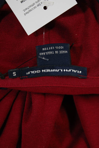 Ralph Lauren Golf Unisex Red V-Neck Cotton Pullover Sweater Long Sleeve Size S