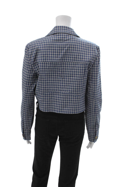 C/MEO Collective Women Collared Blue Check Jacket Button 90s Size L