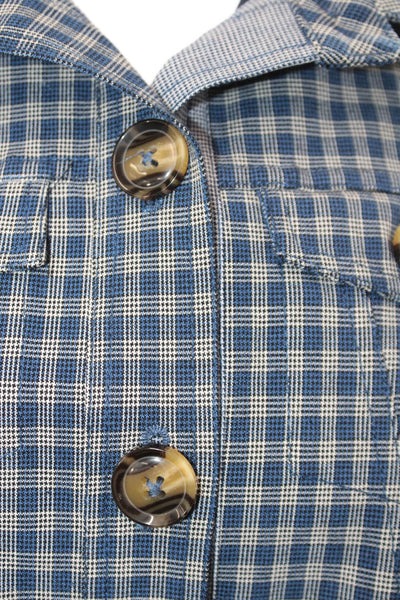 C/MEO Collective Women Collared Blue Check Jacket Button 90s Size L