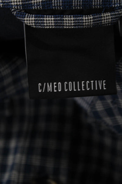 C/MEO Collective Women Collared Blue Check Jacket Button 90s Size L