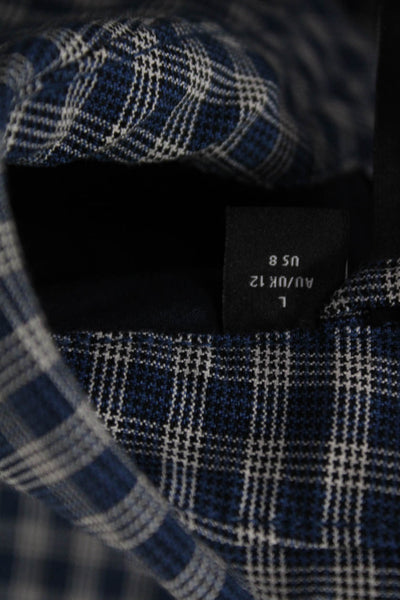 C/MEO Collective Women Collared Blue Check Jacket Button 90s Size L