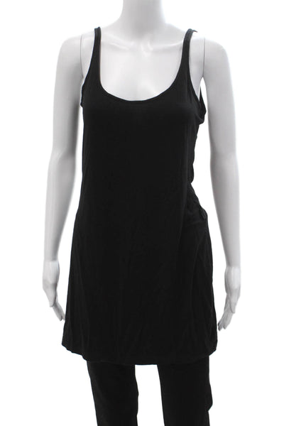 Calvin Klein Women Black Slip Dress Sleeveless Round Neck Size M