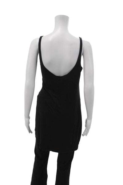 Calvin Klein Women Black Slip Dress Sleeveless Round Neck Size M