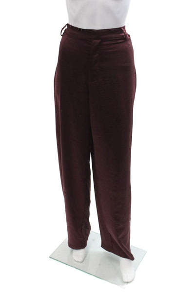 Good American Women Dress Pants Brown Polyester Button Size 10