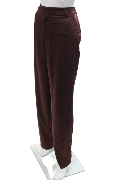 Good American Women Dress Pants Brown Polyester Button Size 10