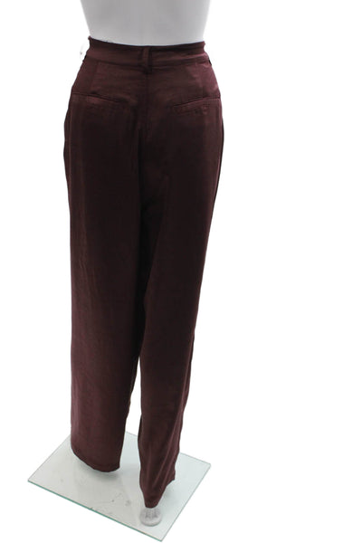 Good American Women Dress Pants Brown Polyester Button Size 10