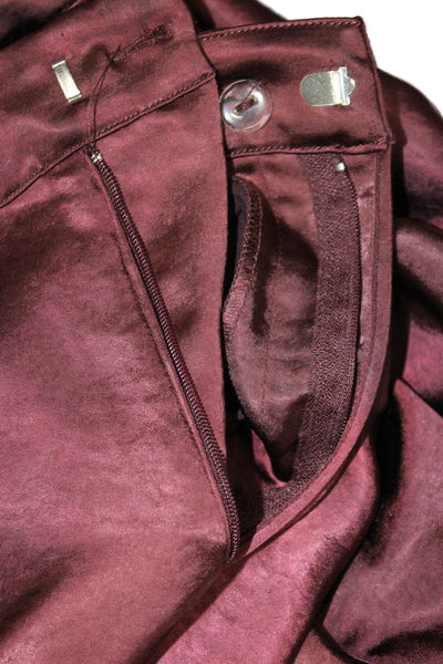 Good American Women Dress Pants Brown Polyester Button Size 10