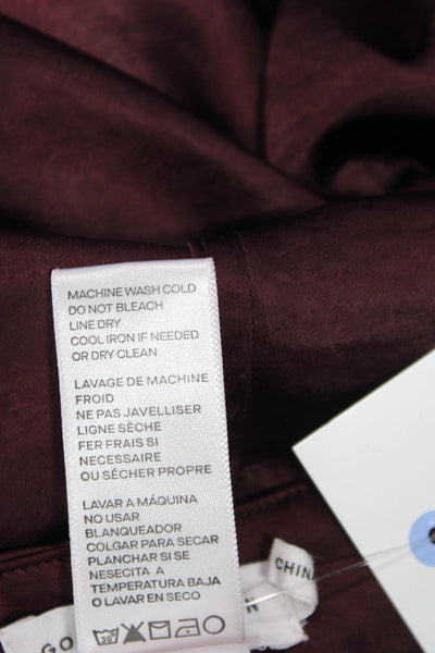 Good American Women Dress Pants Brown Polyester Button Size 10