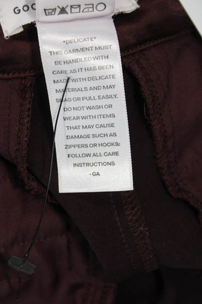 Good American Women Dress Pants Brown Polyester Button Size 10